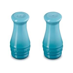 Le Creuset Stoneware Salt & Pepper Shaker Set Caribbean Blue NIB